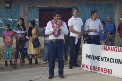Inaugura Adier Nolasco Marina pavimentación de calles en Nuevo Vicente Guerrero